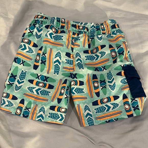 UV Skinz - Retro Green and Orange Swim Trunks - Picture 3 of 3